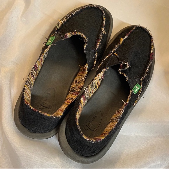 Sanuk Women’s Sidewalk Surfer Black W/ Multi Sz 8 - Picture 6 of 15